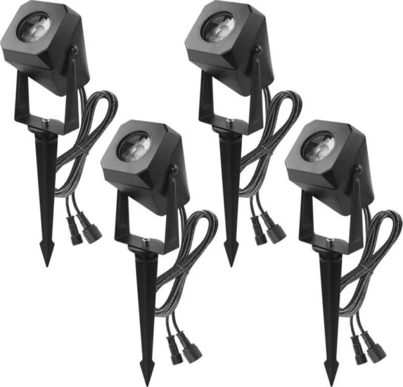 Emos GoSmart WiFi RGBIC Kültéri LED spotlámpa Kezdő készlet 4 darab - Fekete