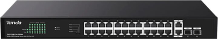 Tenda TEG1128P-24-250W 24+4-Port 250W PoE+ Rack Switch - Fekete