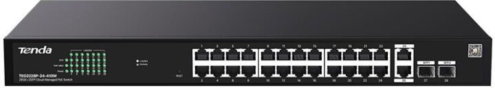 Tenda TEG2228P Managed 24+4 Port PoE+ Switch - Fekete