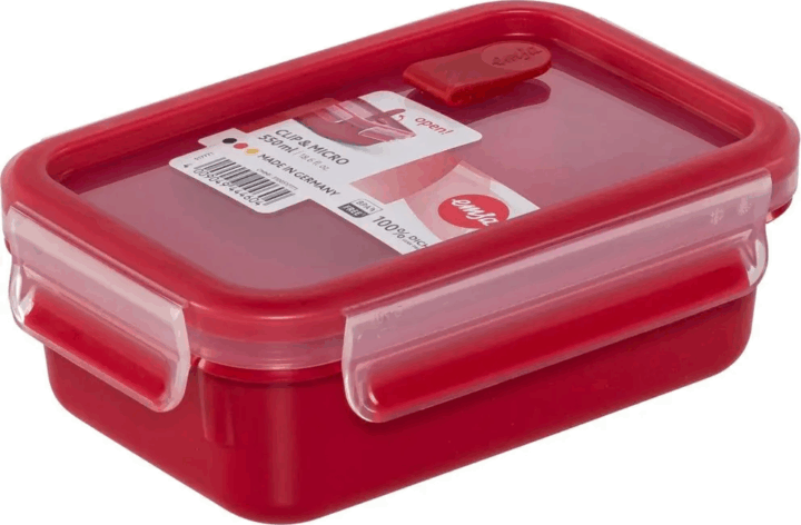 Emsa Clip&Micro Műanyag ételtároló 0,55L - Piros Emsa Clip&Micro Műanyag ételtároló 0,55L - Piros