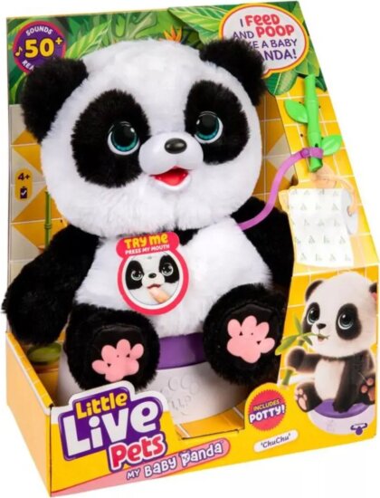 Moose Toys Little Live Pets ChuChu az interaktív panda plüss játék
