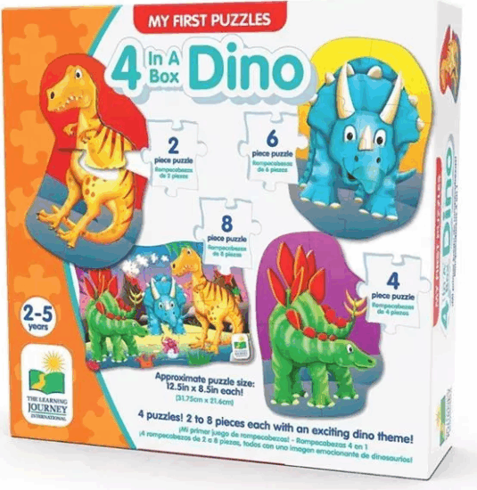 The Learning Journey Az első kirakóm Dinoszauruszok 4 az egyben - 8 darabos puzzle
