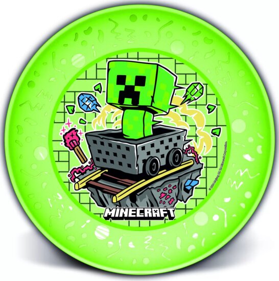 Minecraft Joy műanyag gyerek lapostányér - Zöld