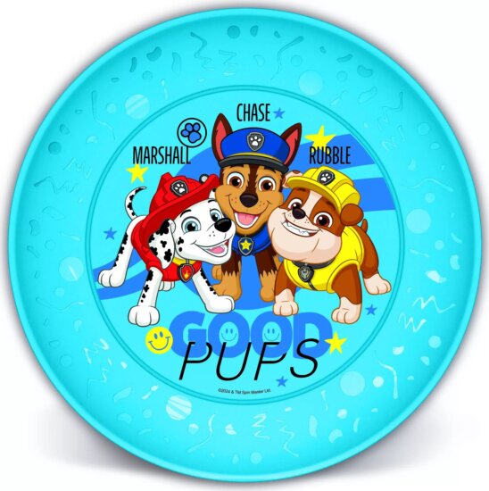 Mancs őrjárat Műanyag gyerek lapostányér - Kék