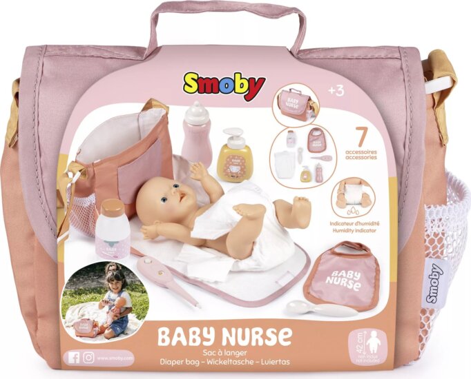 Smoby Baby Nurse 8 részes Pelenkázó táska kiegészítőkkel