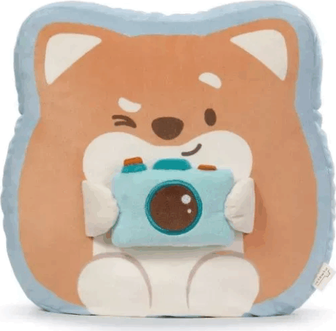 Nici Hiro kutyus fényképezővel párna plüss 33 cm