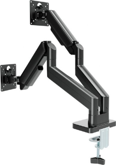 Gembird MA-DA2-06 17"-32" Monitor asztali tartó kar - Fekete (2 kijelző)