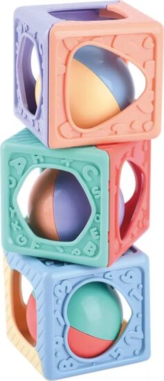 Playgo Toronyépítő játék csörgő kockákkal