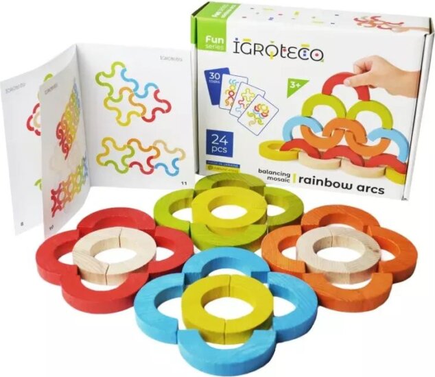 Igroteco Egyensúlyozó 24 darabos játék színes elemekkel