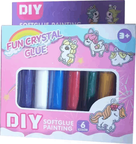 Kulcstartó és medál készítő 12 darabos üvegfestő szett - Unikornis