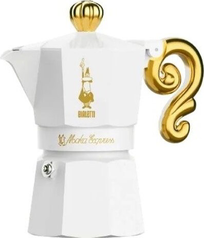 Bialetti Moka Express 3TZ 3 személyes Kotyogós kávéfőző - Fehér / Arany