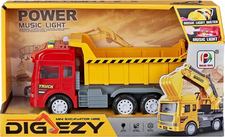 Dömper játékautó hang- és fényhatásokkal - Piros/Sárga Dömper játékautó hang- és fényhatásokkal - Piros/Sárga