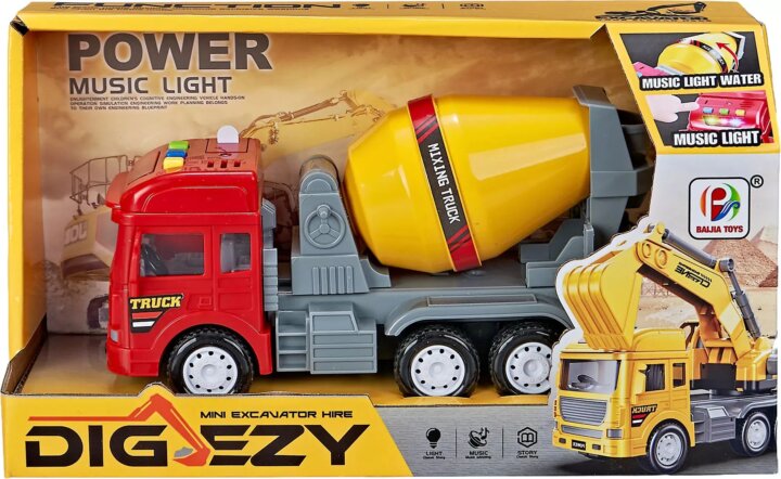 Betonkeverő játékautó hang- és fényhatásokkal - Piros/Sárga Betonkeverő játékautó hang- és fényhatásokkal - Piros/Sárga
