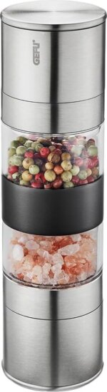Gefu 34638 Manuális Só- és borsőrlő szett - Ezüst / Átlátszó