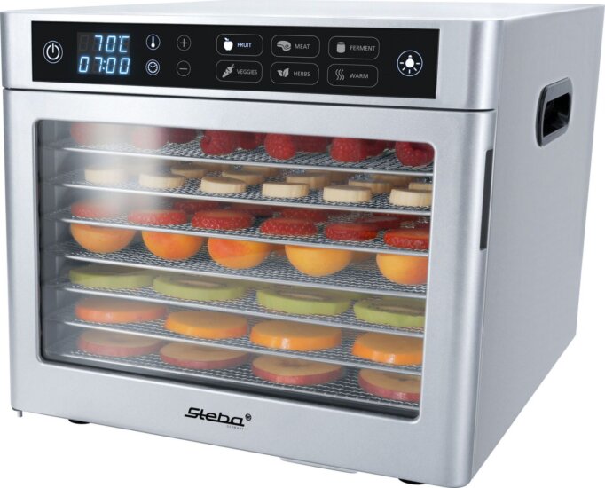 Steba ED 80 Steel Deluxe Elektromos 8 tálcás Aszaló és szárító 500 Watt - Szürke