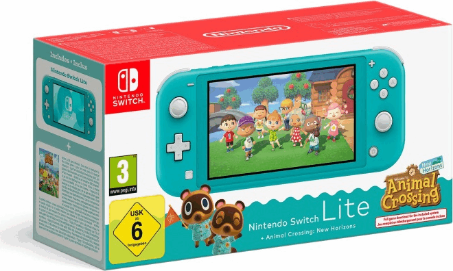 Nintendo Switch Lite játékkonzol Animal Crossing New Horizons játékszoftver - Türkiz