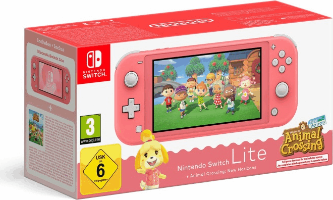 Nintendo Switch Lite játékkonzol Animal Crossing New Horizons játékszoftver - Korall