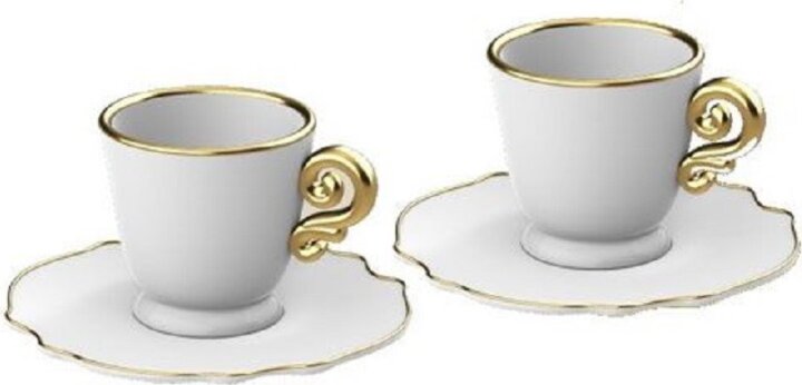 Bialetti PGOLD003 80ml Kávéscsésze + Csészealj szett 2 darabos - Pure Gold