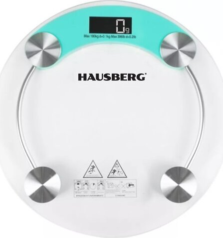 Hausberg HB-6000BL Digitális Fürdőszobai Mérleg - Áttetsző/Kék