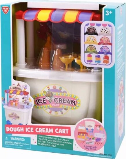 Playgo Guruló jégkrémes kocsi gyurmakészlet 4 színű gyurmával