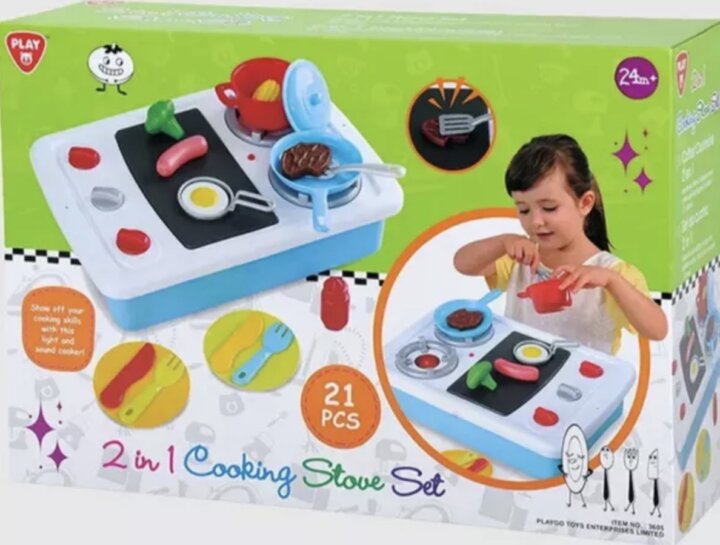 Playgo 21 részes 2 az 1-ben játék főzőlap készlet