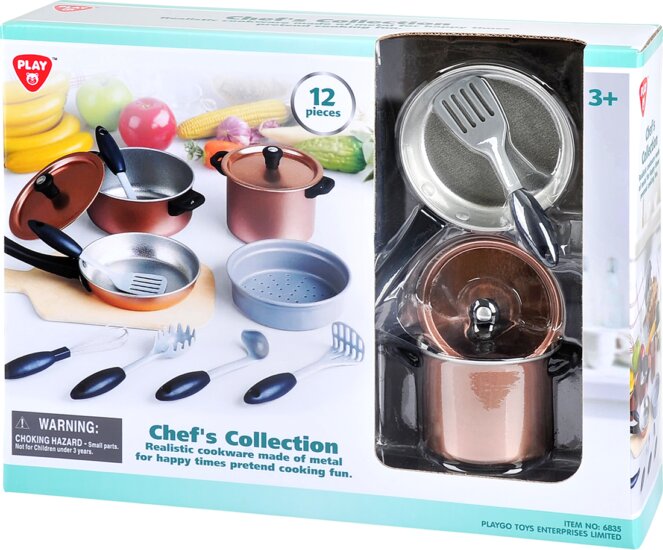 Playgo 12 részes játék Séf fém edénykészlet
