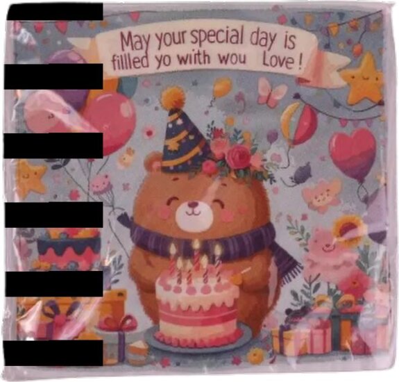 Maci mintás születésnapi szalvéta (20 db/csomag)