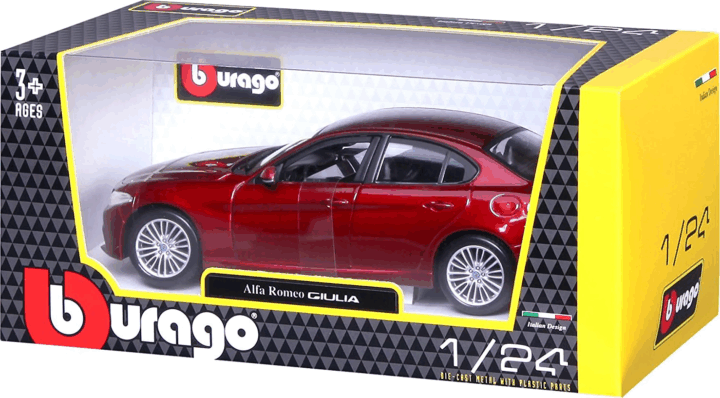 Bburago: Alfa Romeo Giulia Játékautó 1:24 - Piros