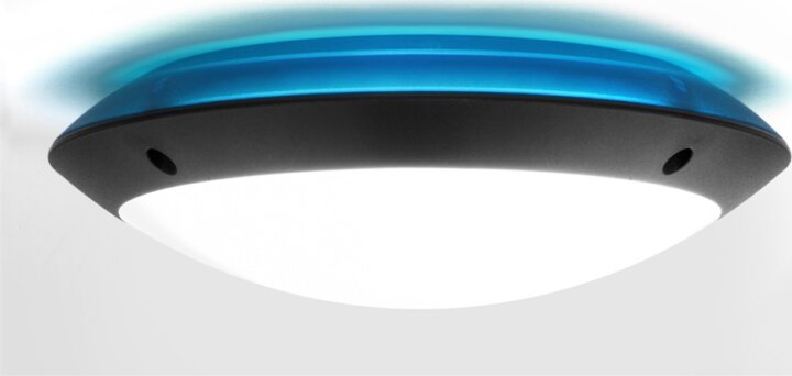 Fumagalli Lucia Kerek LED kültéri falilámpa kék háttérvilágítással - Fekete