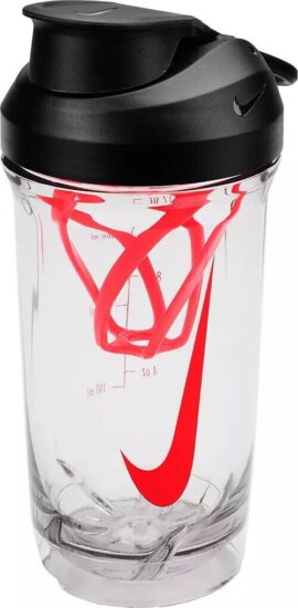 Nike 25 101.2242.912.16 Műanyag Shaker Kulacs 470ml - Átlátszó / Piros mintás