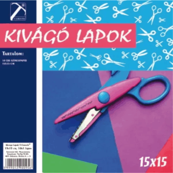T-Creativ Kivágólap 15x15 cm - Vegyes színek (10 lap/csomag)