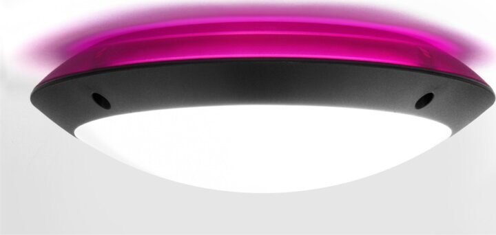 Fumagalli Lucia Kerek LED kültéri falilámpa Rózsaszín háttérvilágítással - Fekete