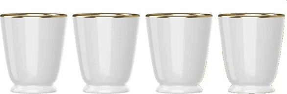 Bialetti Biccherini 60ml Porcelán kávéscsésze szett 4 darabos - Pure Gold