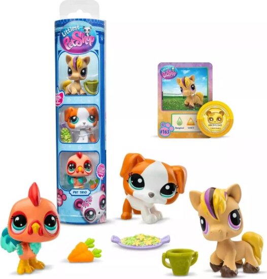 Hasbro Littlest Pet Shop Játékkészlet hengerben 7. generáció 3. széria (163-165) figurák