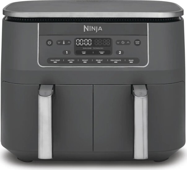 Ninja DZ300EU Foodi MAX AirFryer Forrólevegős sütő 2 x 3,8L 2470 Watt - Fekete
