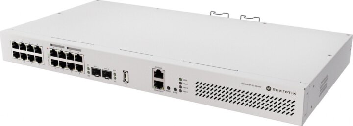 MikroTik CRS418-8P-8G-2S+RM Fémházas Managed 18-port Gigabit PoE+ Rack Switch