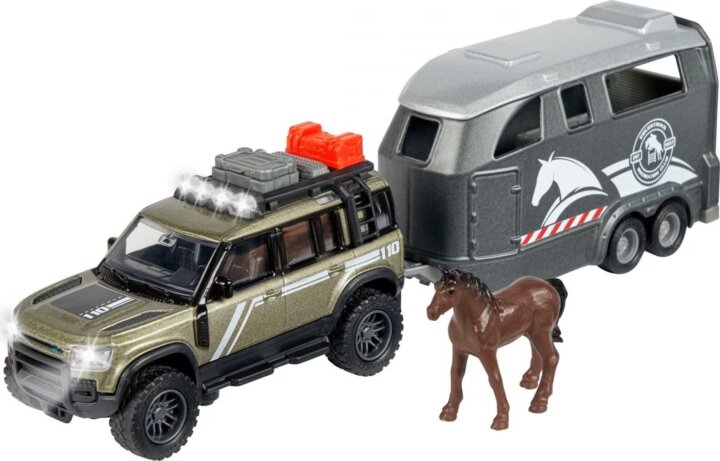Majorette Land Rover lószállító autó fény- és hanghatásokkal