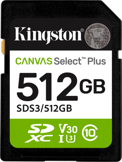 Kingston Canvas Select Plus 512Gb SDXC UHS-I U3 Memóriakártya