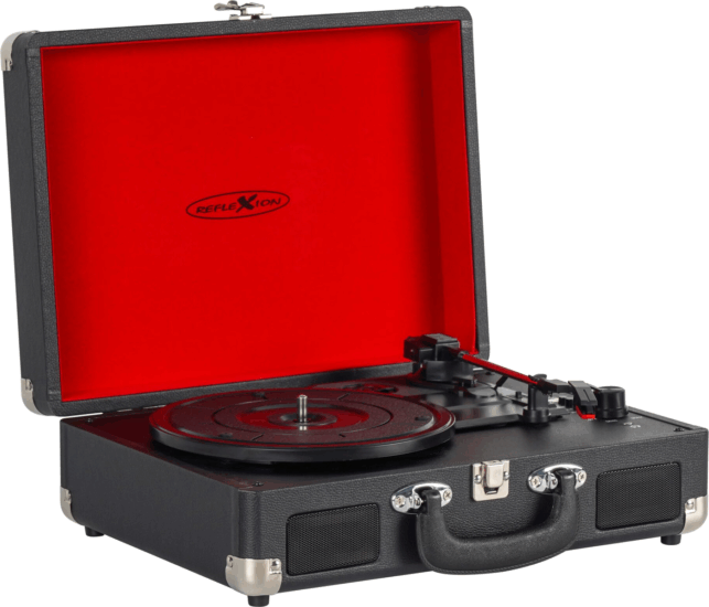 Reflexion HIF1979BT Bakelit Vinyl lemezjátszó hordozható kofferben - Fekete/Piros Reflexion HIF1979BT Bakelit Vinyl lemezjátszó hordozható kofferben - Fekete/Piros