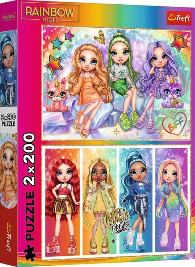 Trefl 13335 - Rainbow high Szivárvány babák 2x200 darabos 2 az 1-ben puzzle Trefl 13335 - Rainbow high Szivárvány babák 2x200 darabos 2 az 1-ben puzzle
