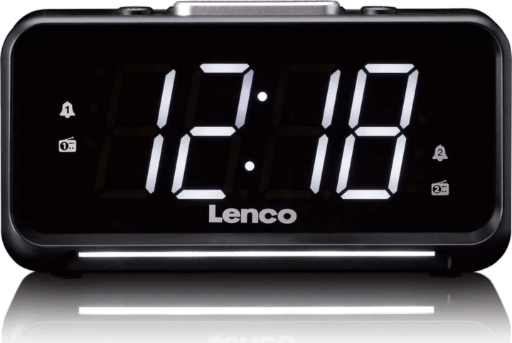Lenco CR-28BK Asztali Rádiós ébresztőóra Digitális kijelzővel - Fekete