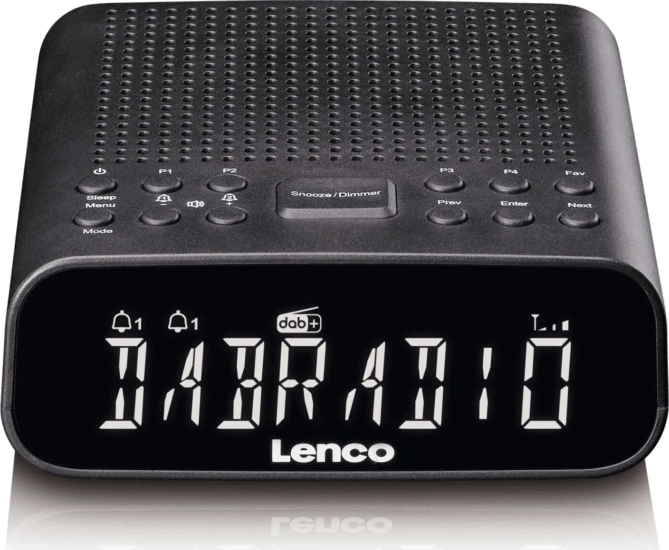 Lenco CR-606BK Asztali Rádiós ébresztőóra Digitális kijelzővel - Fekete