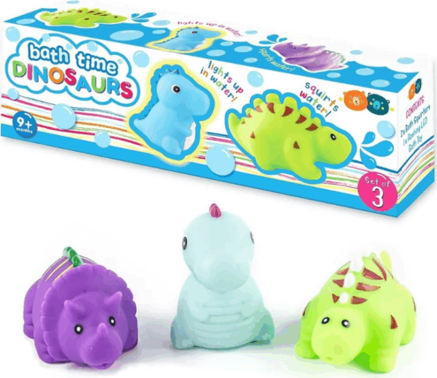 Buddy & Barney 3 darabos Spriccelő és világító dinó fürdőjáték szett Buddy & Barney 3 darabos Spriccelő és világító dinó fürdőjáték szett