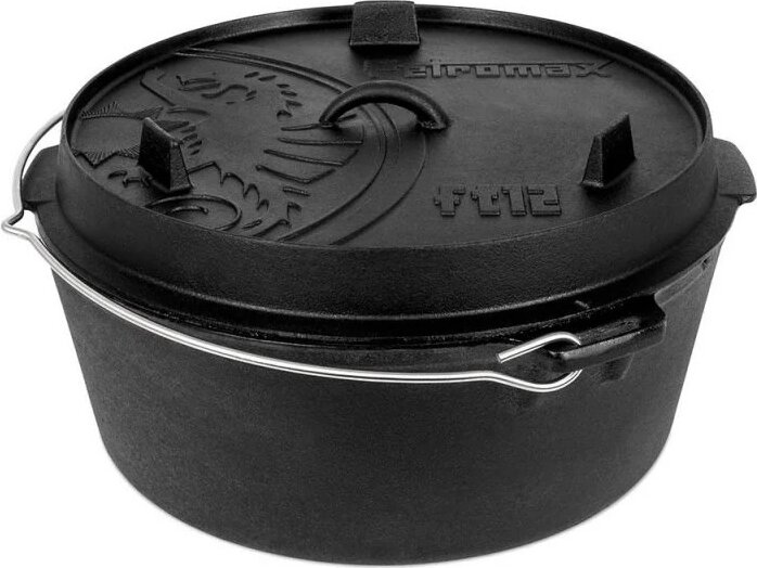Petromax F12 Öntöttvas Láb nélküli Főzőedény fedővel Ø 42cm 10,8L - Fekete