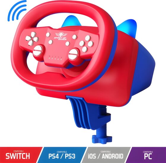 Spirit of Gamer RACE WHEEL PRO AIR Kormány - Piros/Kék (PC / PS3 / PS4 / Switch / Android)