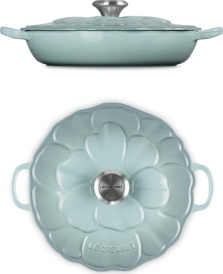Le Creuset Gourmet-Profitopf Virág alakú Sütőedény Ø 26cm 2,2L - Kékeszöld