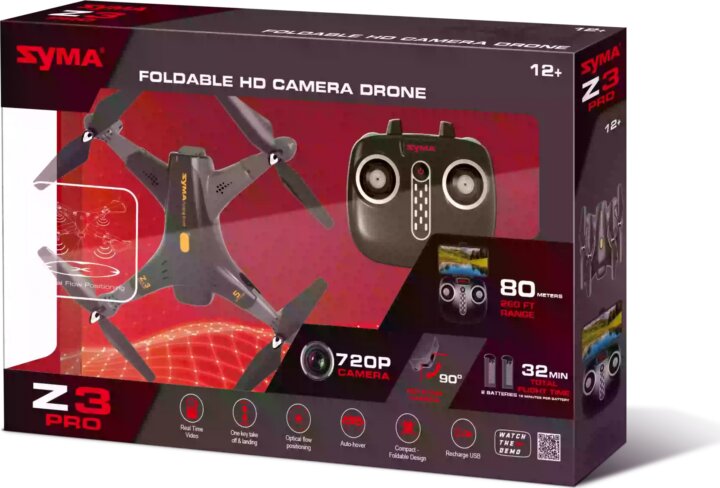 Syma Z3PRO-1 összecsukható 4 propelleres drón HD kamerával - Fekete