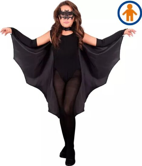 Widmann Fekete Denevérköpeny jelmez kiegészítő 116 cm