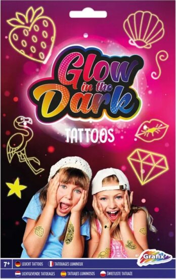 Grafix Világító lemosható tetoválás készlet lányos mintákkal