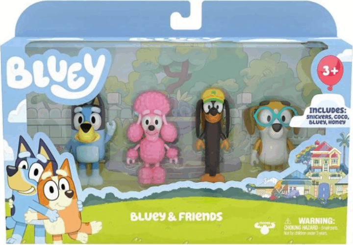 Moose Toys Bluey 4 darabos Barátok játékfigura szett